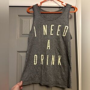 Gray/blue I Need A Drink Tank top